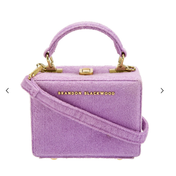Brandon Blackwood Women's Kendrick Trunk Crossbody Bag Purple Terry Cloth - Picture 1 of 8